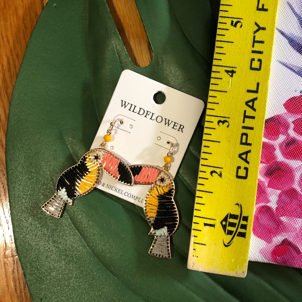 Final price Toucan bird earrings tropical summer - Picture 3 of 4